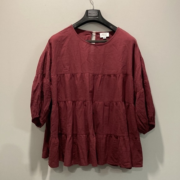 LUNAR Fox MAYA BLOUSE - MAROON Size 12 LARGE - Picture 8 of 15